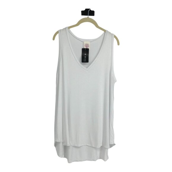 NWT Silver Icing Freeloader White Mad About You v-neck tank  size M/L - Picture 3 of 16